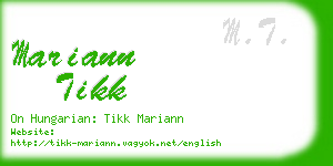 mariann tikk business card